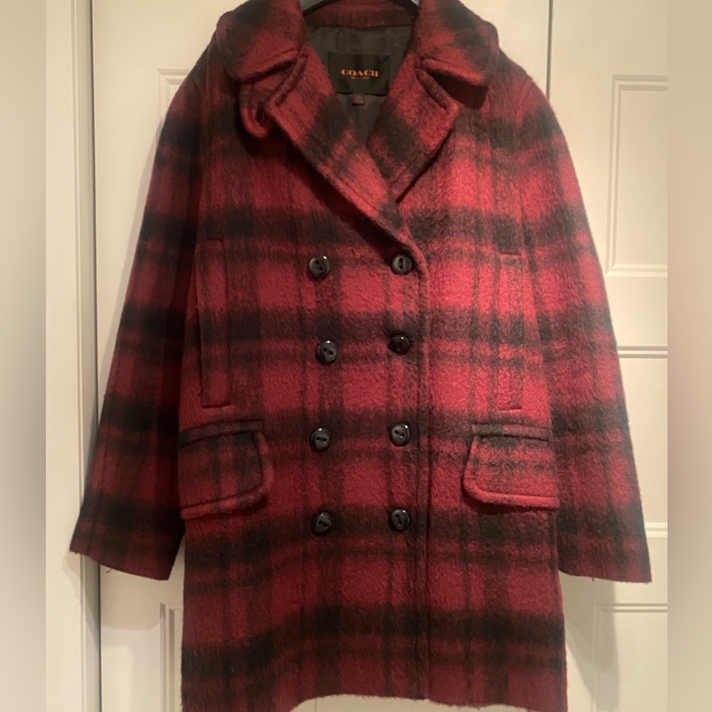 COACH PLAID PEACOAT